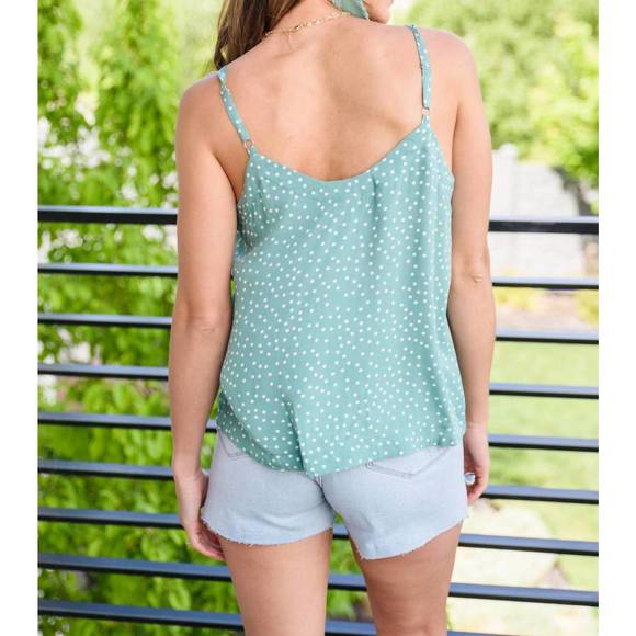 NEW CY FASHION top floor tank in sage green/white - Picture 3 of 4